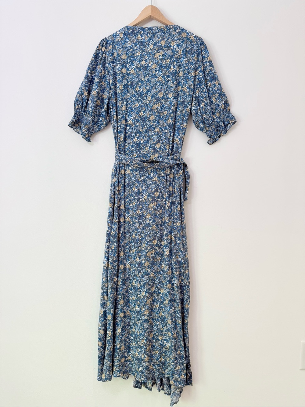 Natural Life Sophia Ditsy Floral Maxi Wrap Dress Blue Boho Size Large - Picture 3 of 11